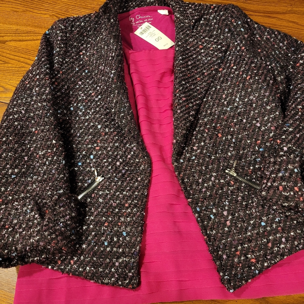 Chicos Multicolored Jacket size 00, ( Chicos size chart XS/2) - Picture 9 of 9